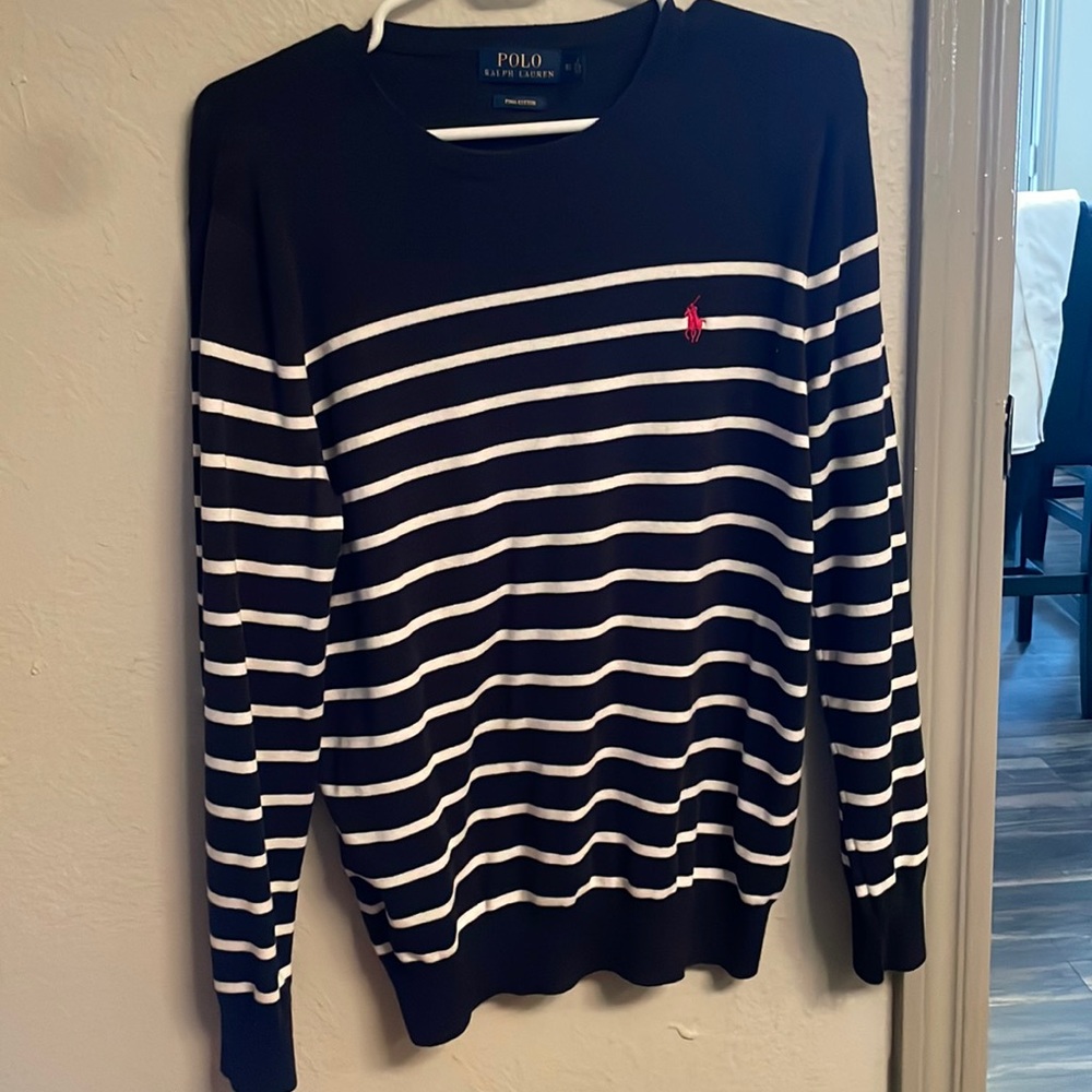 Polo Ralph Lauren Striped Pima Cotton Crew Neck Sweater